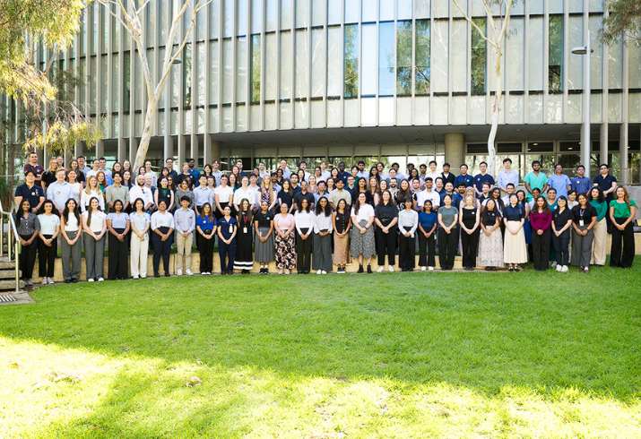 All 128 SMHS medical interns stood in three neat tiers in a grassy courtyard.